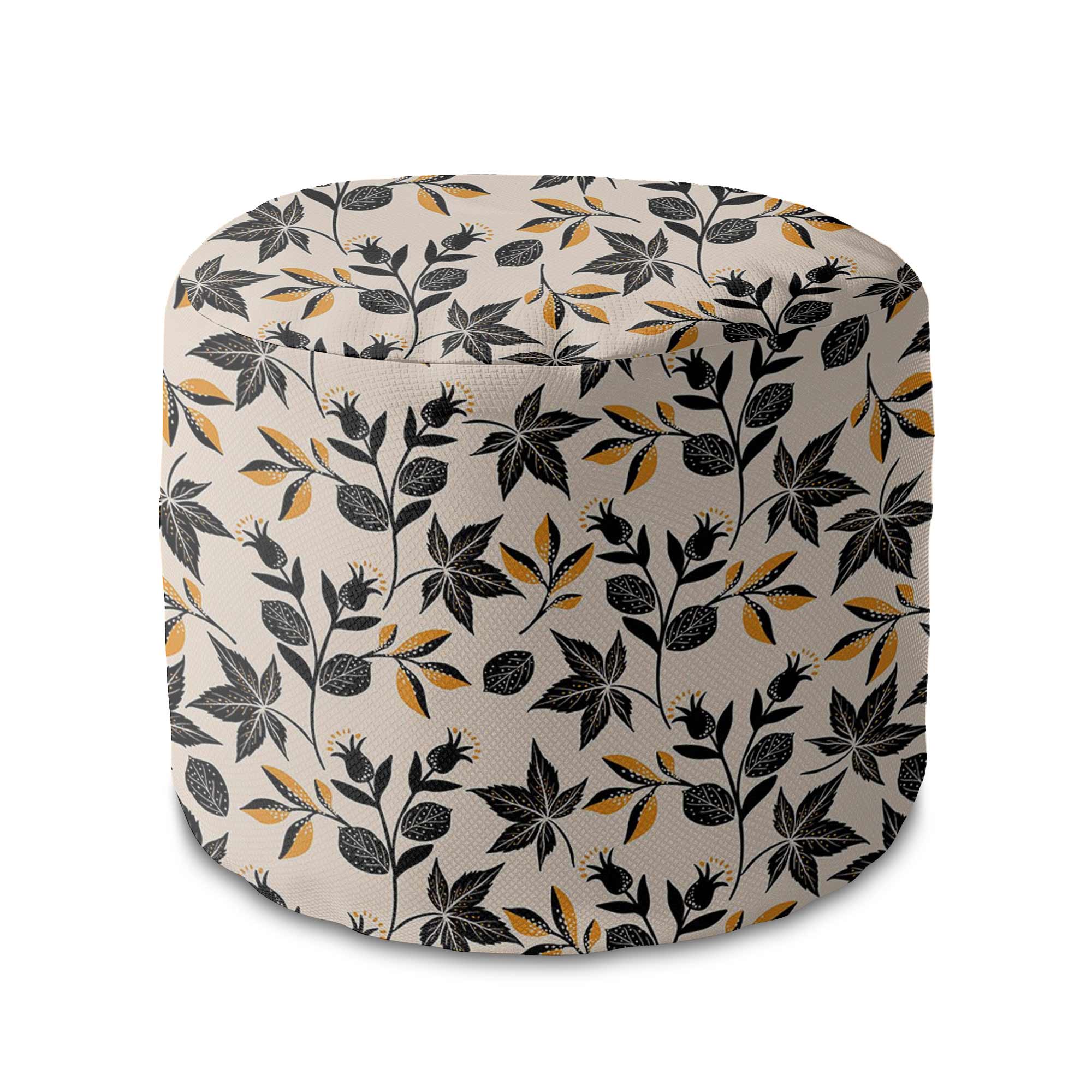 Runder Hocker Fußstütze Cozy Autumn Leaves