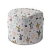 Runder Pouf Fußhocker Colorful Cactus-Oxford
