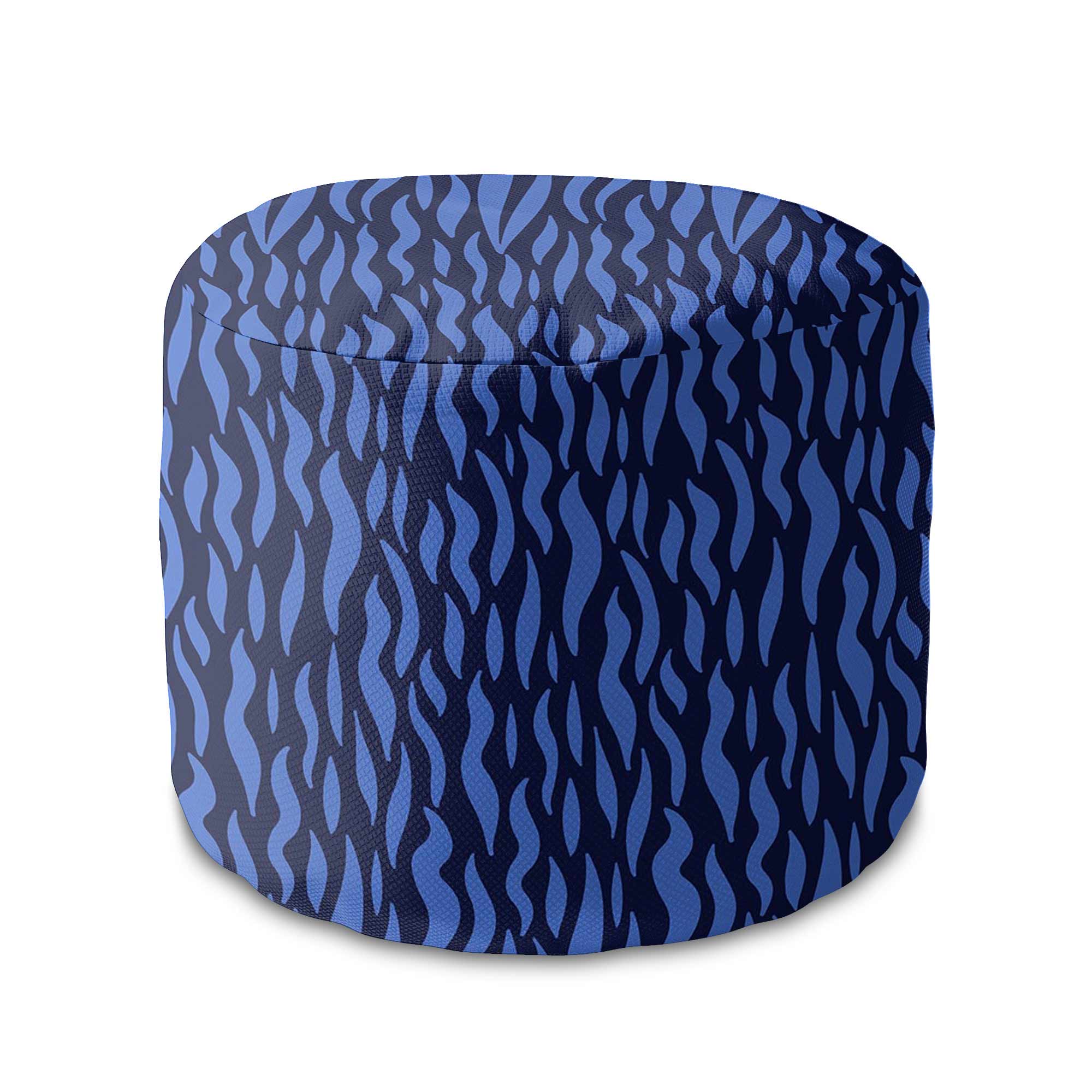 Runder Pouf Fußhocker Waves On