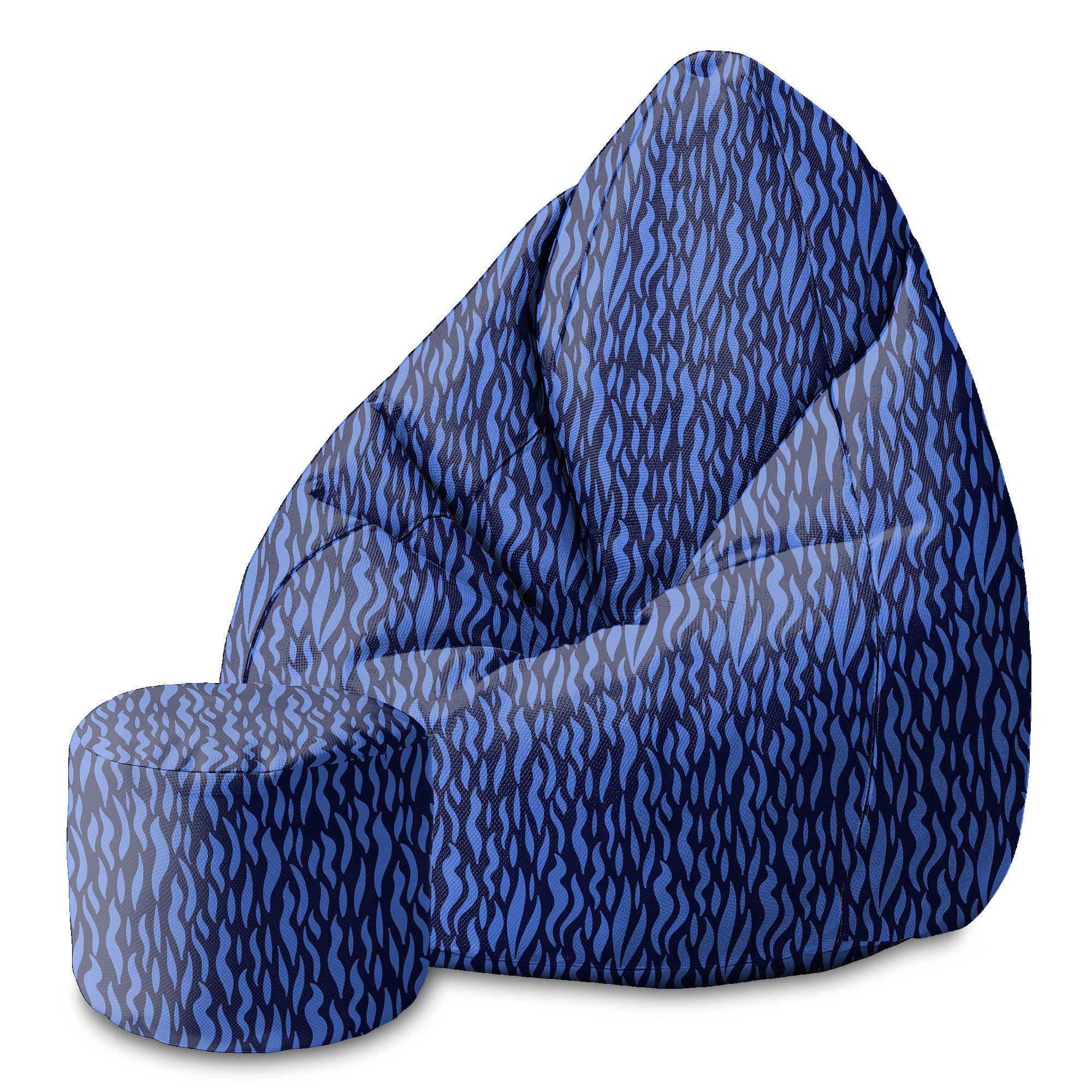 Runder Pouf Fußhocker Waves On