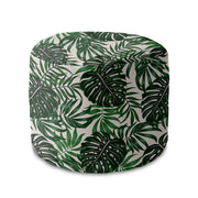 Runder Pouf Fußhocker Tropical Leaves Pattern
