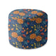 Runder Pouf Fußhocker Flower Bloom-Velvet