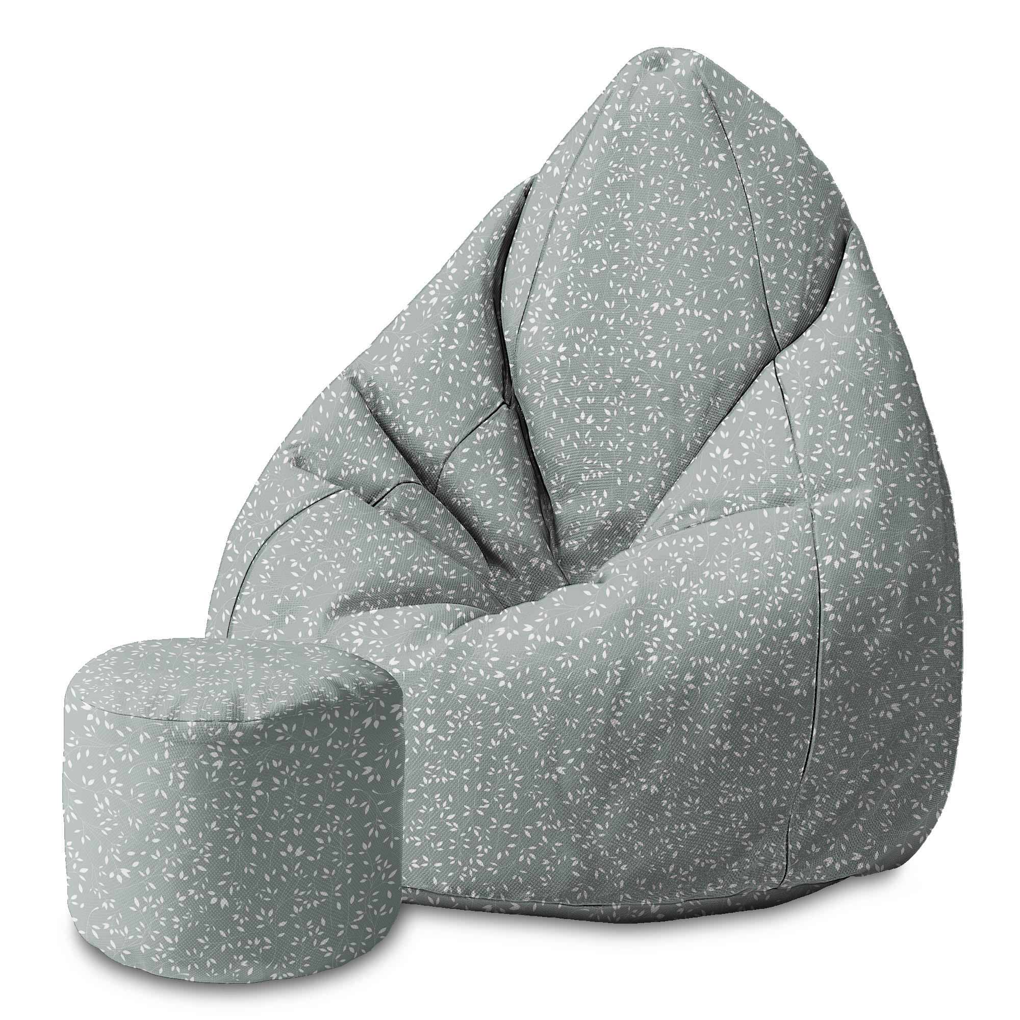 Runder Pouf Fußhocker Simple Floral-Oxford