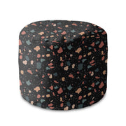 Runder Pouf Fußhocker Dark Terrazzo-Oxford