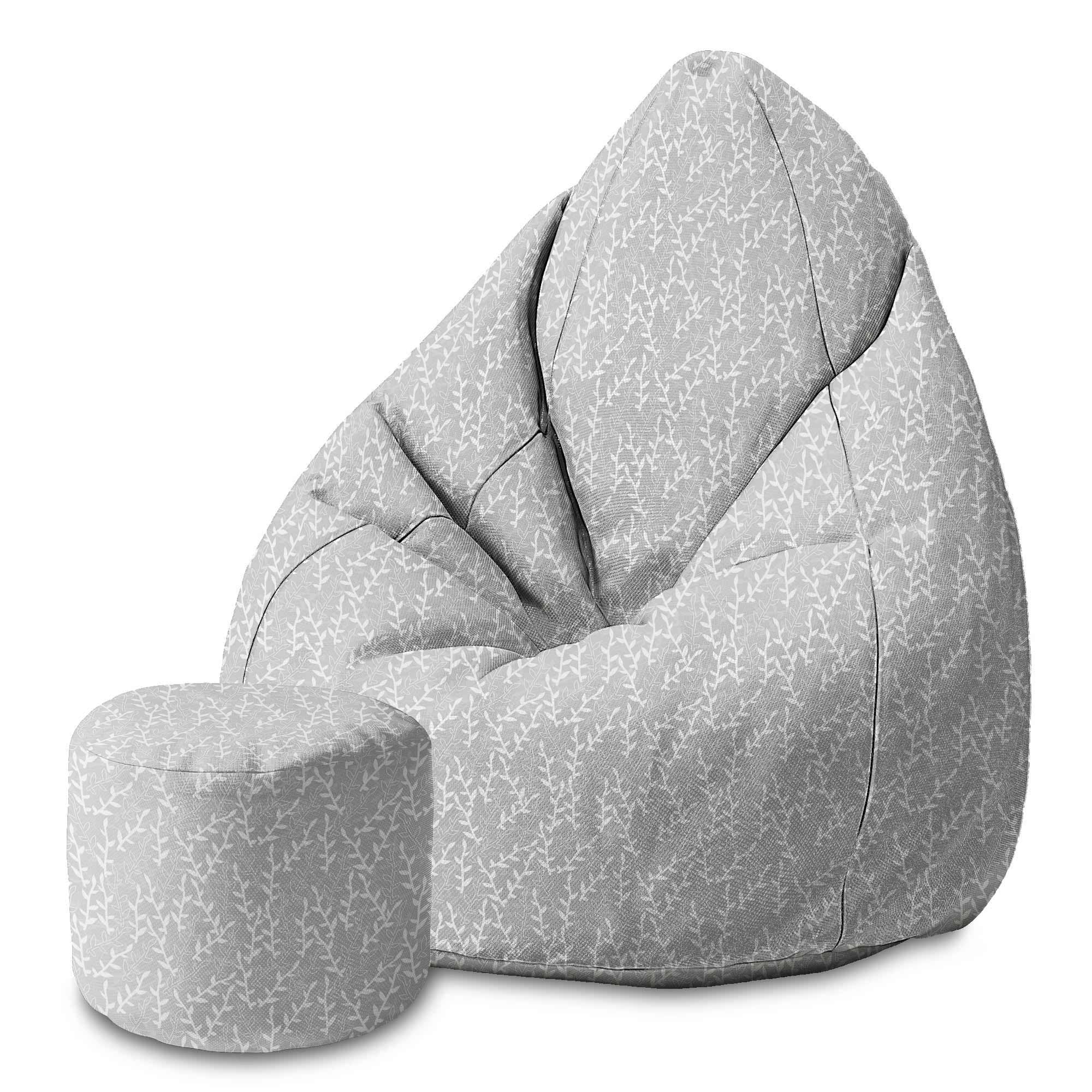 Runder Pouf Fußhocker Botanical Doodles
