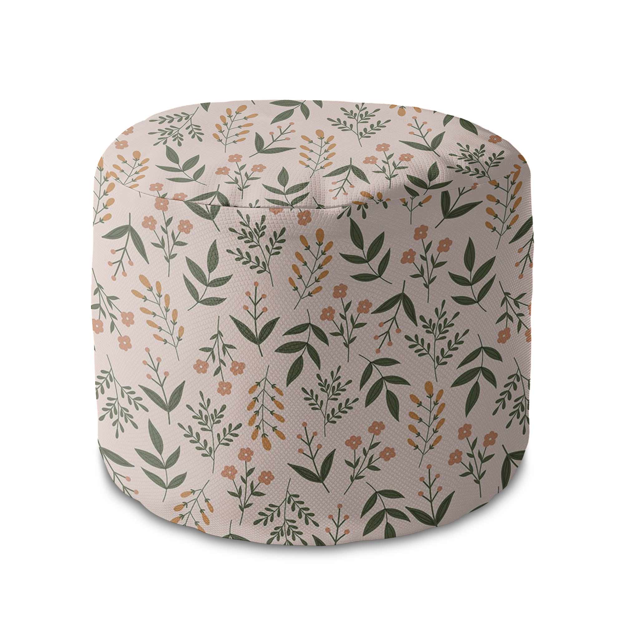 Runder Hocker Fußstütze Botanical Beige Pattern