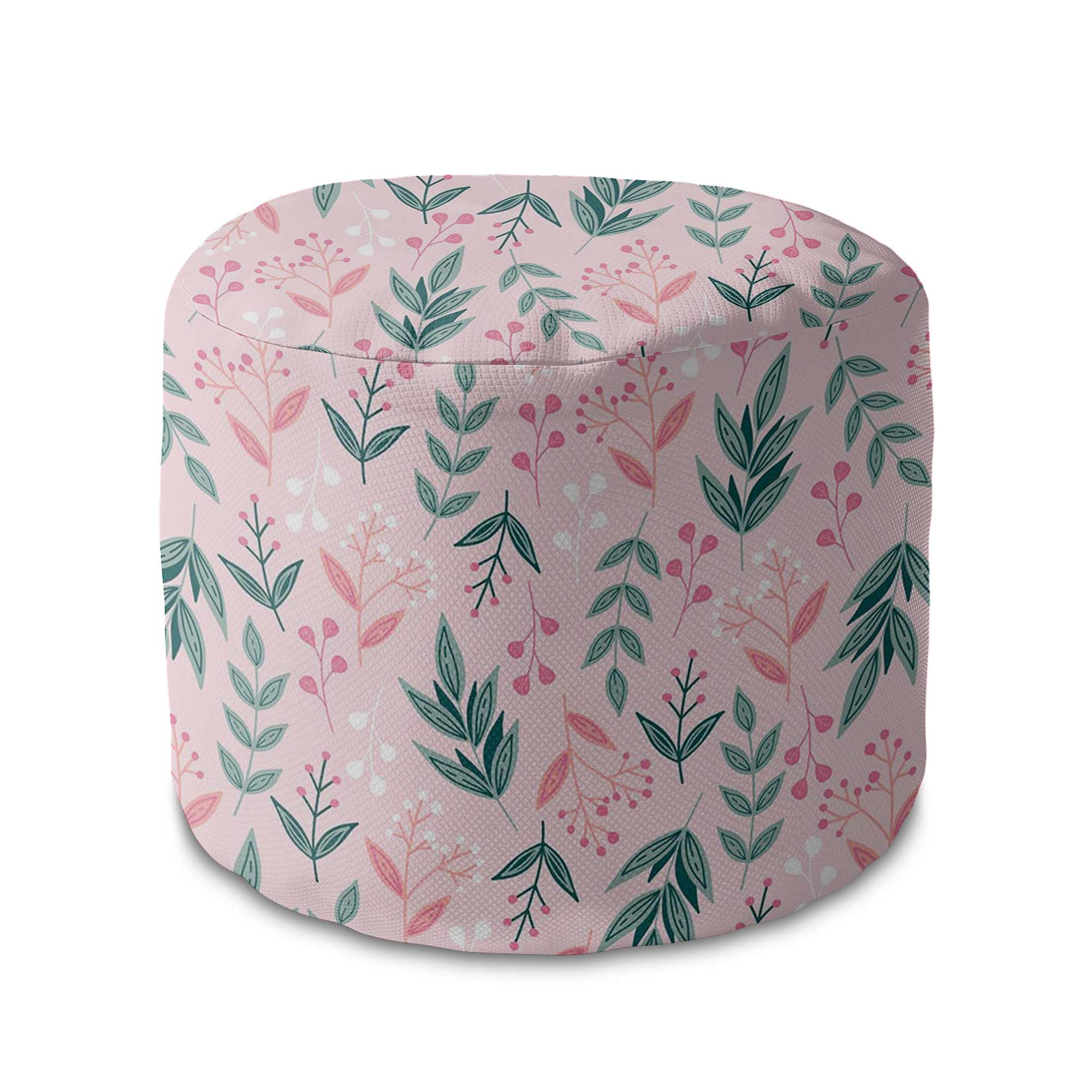 Runder Hocker Fußstütze Sweet Leaves Pattern