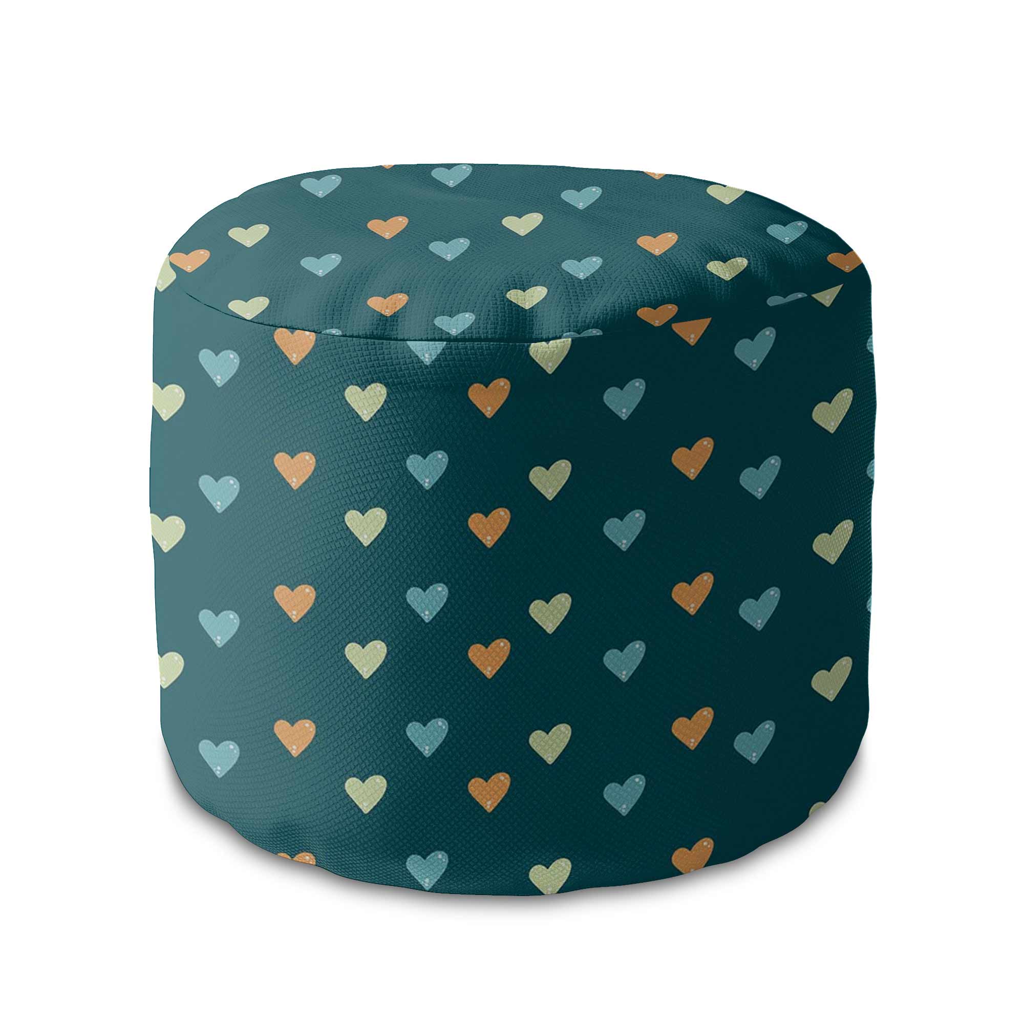 Runder Hocker Fußstütze Colorful Hearts