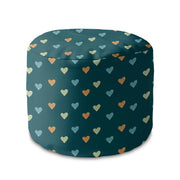 Runder Hocker Fußstütze Colorful Hearts-Velvet