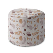 Runder Hocker Fußstütze Geometric Earth Colors-Velvet