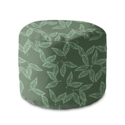 Runder Hocker Fußstütze Herbal Leaves Pattern-Velvet