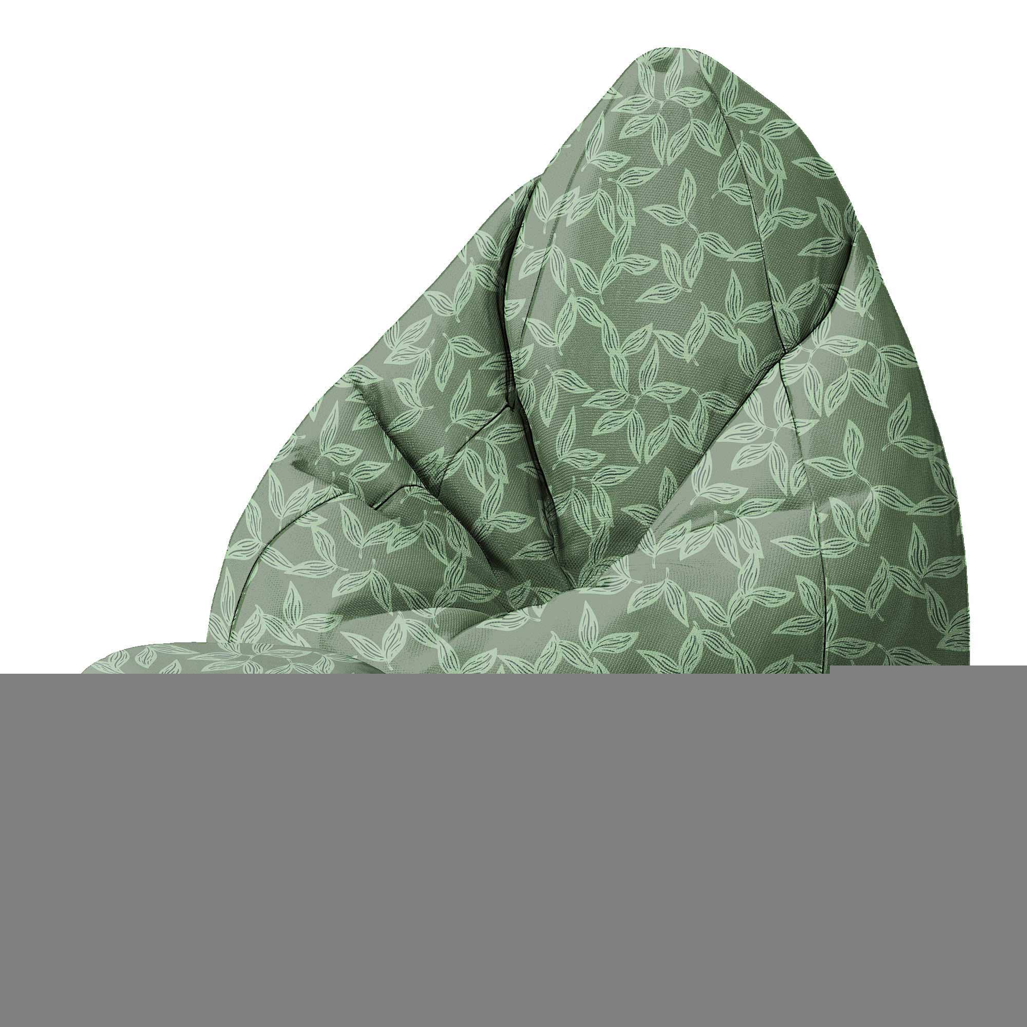 Runder Hocker Fußstütze Herbal Leaves Pattern-Velvet