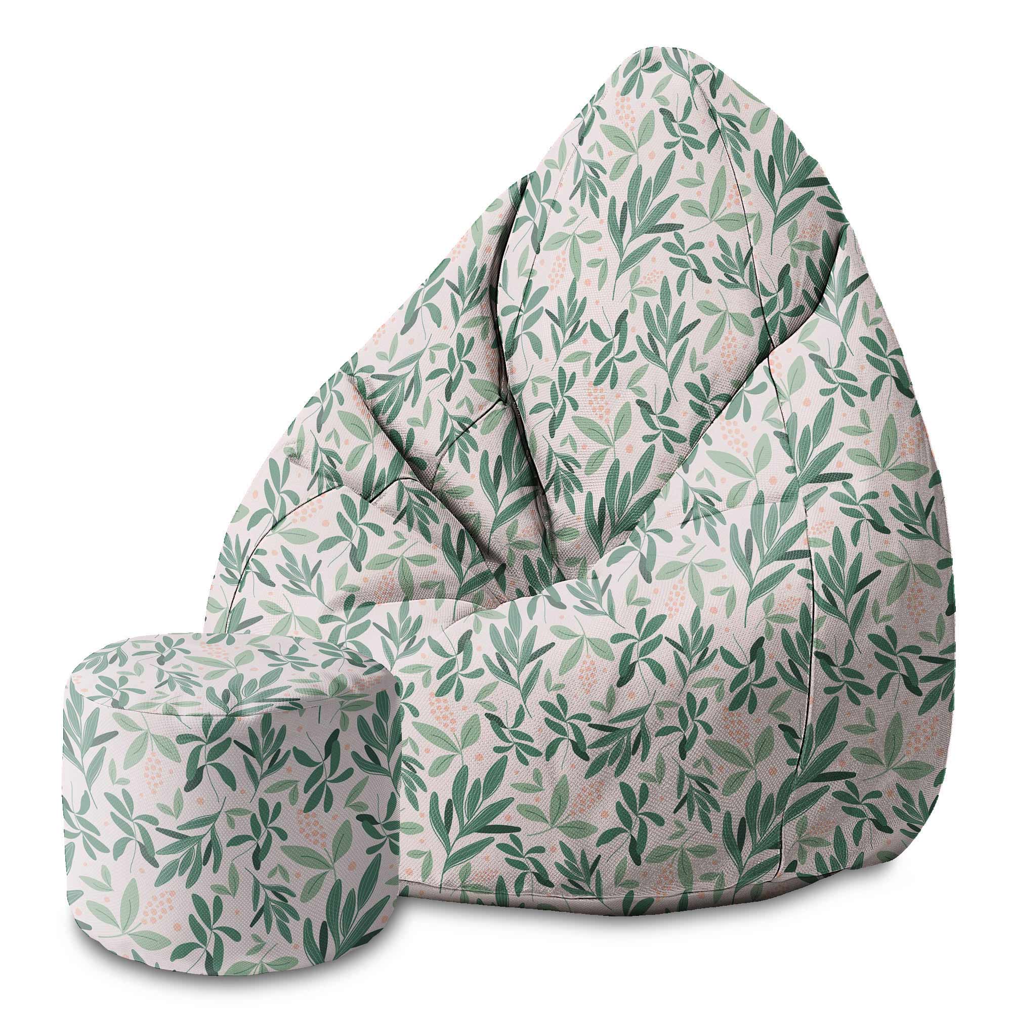 Runder Hocker Fußstütze Olive Leaves on Pink-Velvet