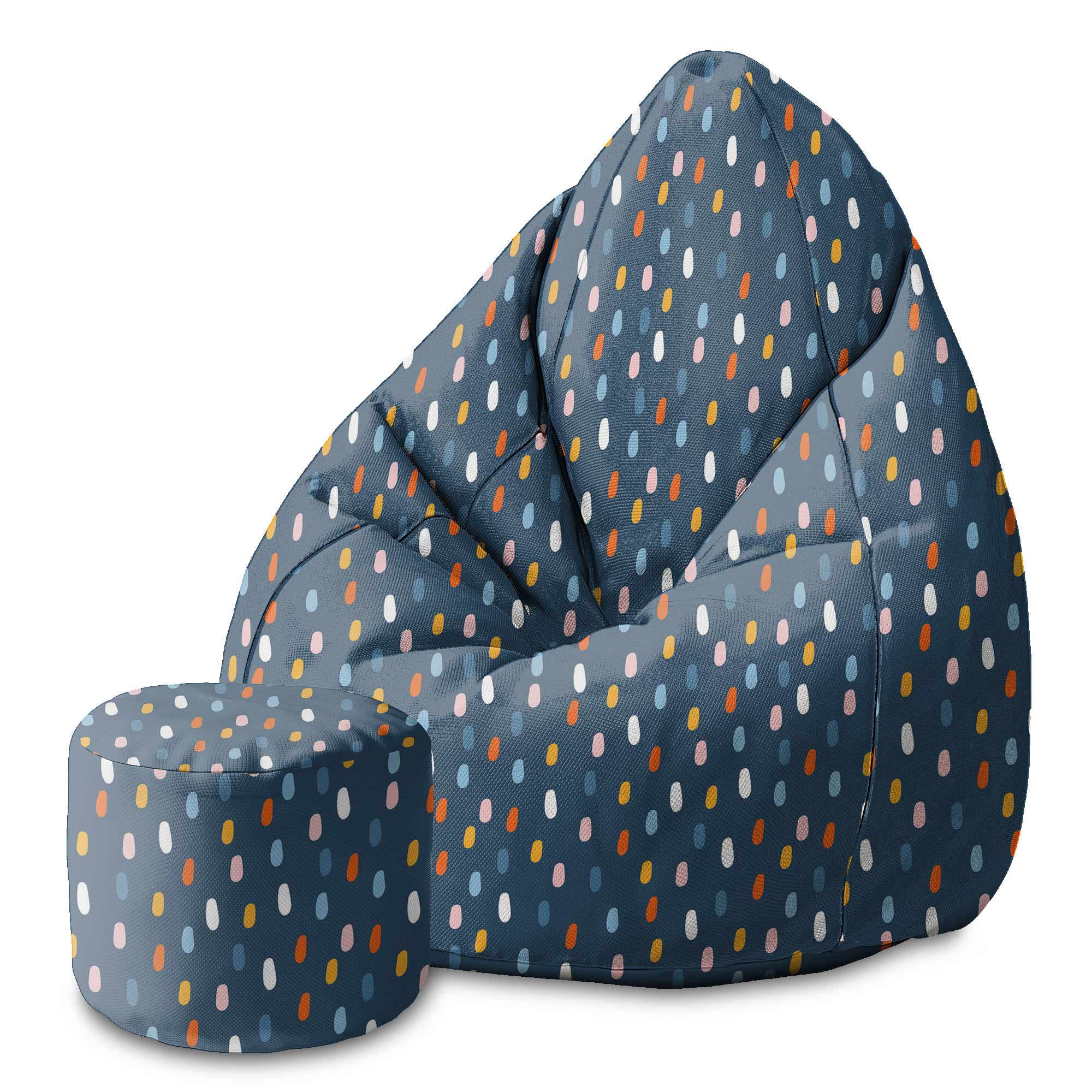 Runder Hocker Fußstütze Colorful Rain-Velvet