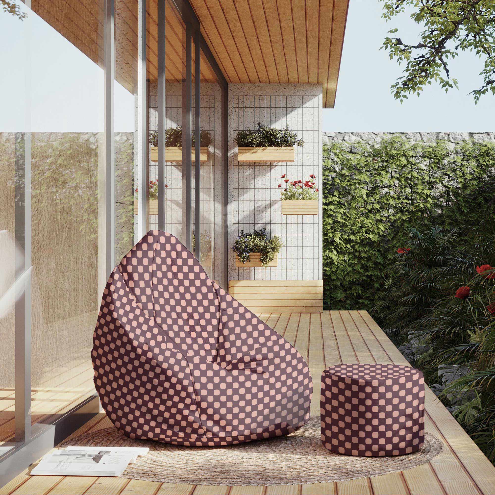 Runder Hocker Fußstütze Geometric Squares