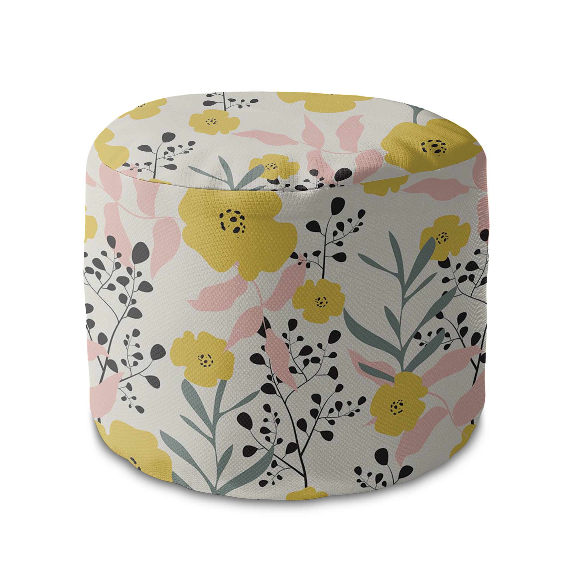 Runder Hocker Fußstütze Yellow Daffodil
