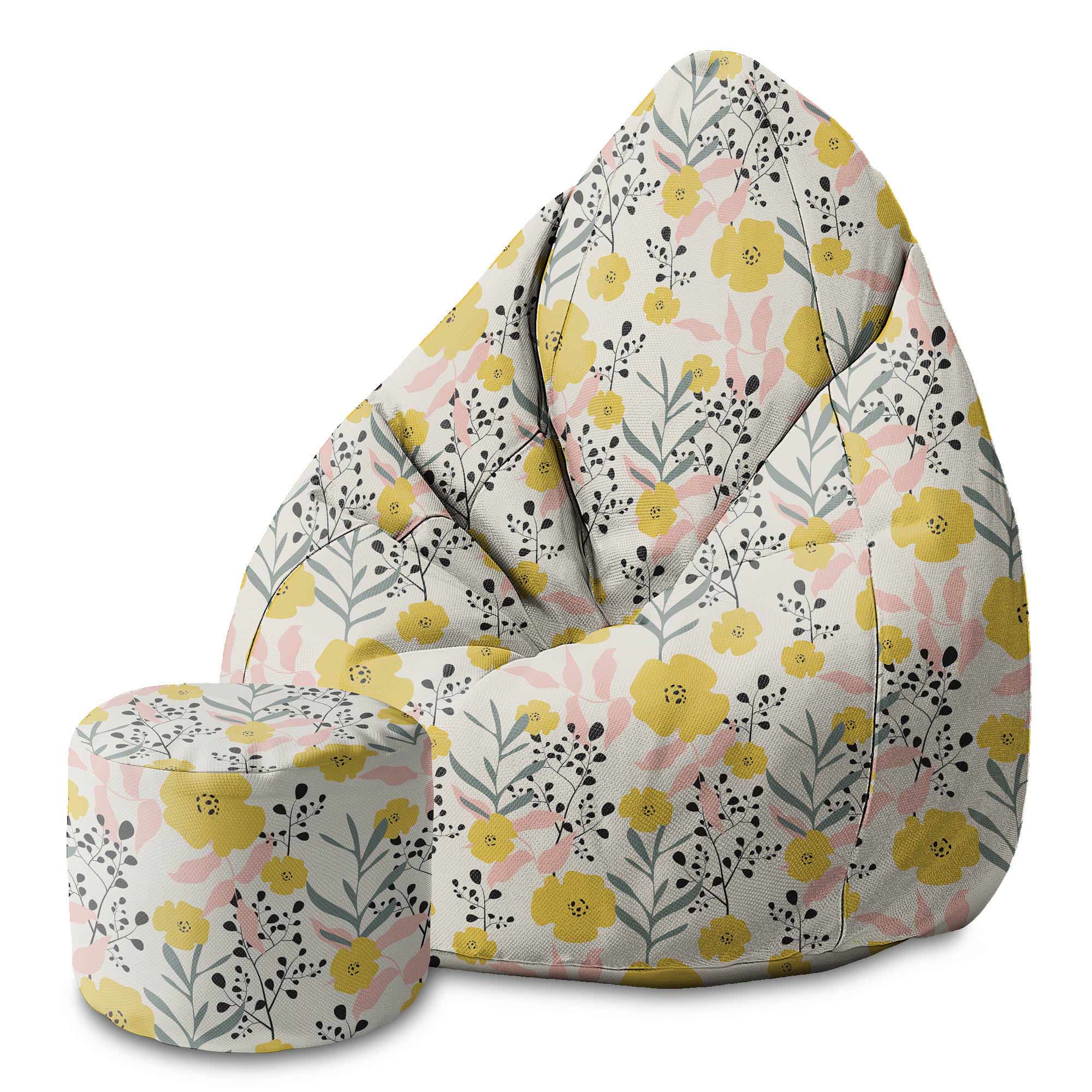 Runder Hocker Fußstütze Yellow Daffodil-Oxford