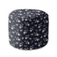 Runder Hocker Fußstütze Small Flowers on Dark-Oxford