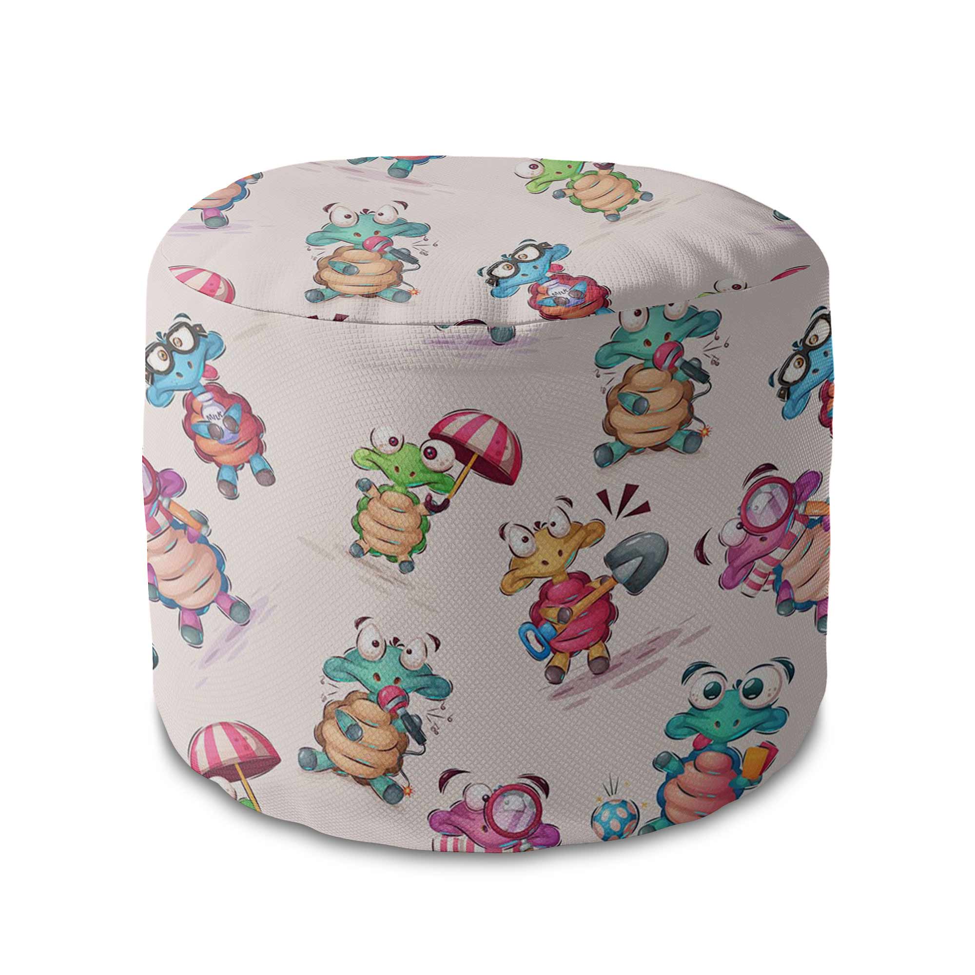 Runder Hocker Fußstütze Funny Turtles
