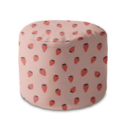 Runder Hocker Fußhocker Strawberry-Velvet