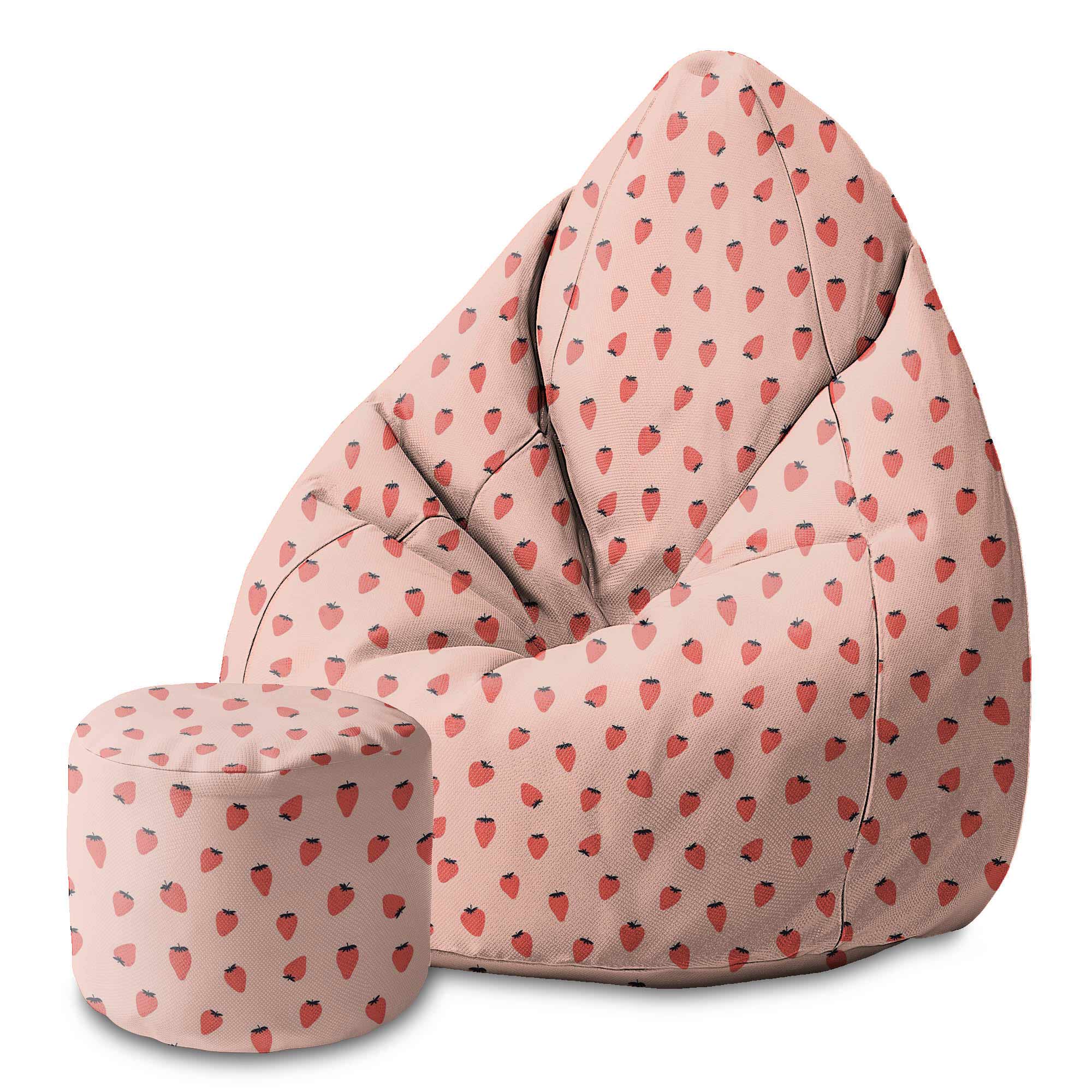 Runder Hocker Fußhocker Strawberry-Velvet