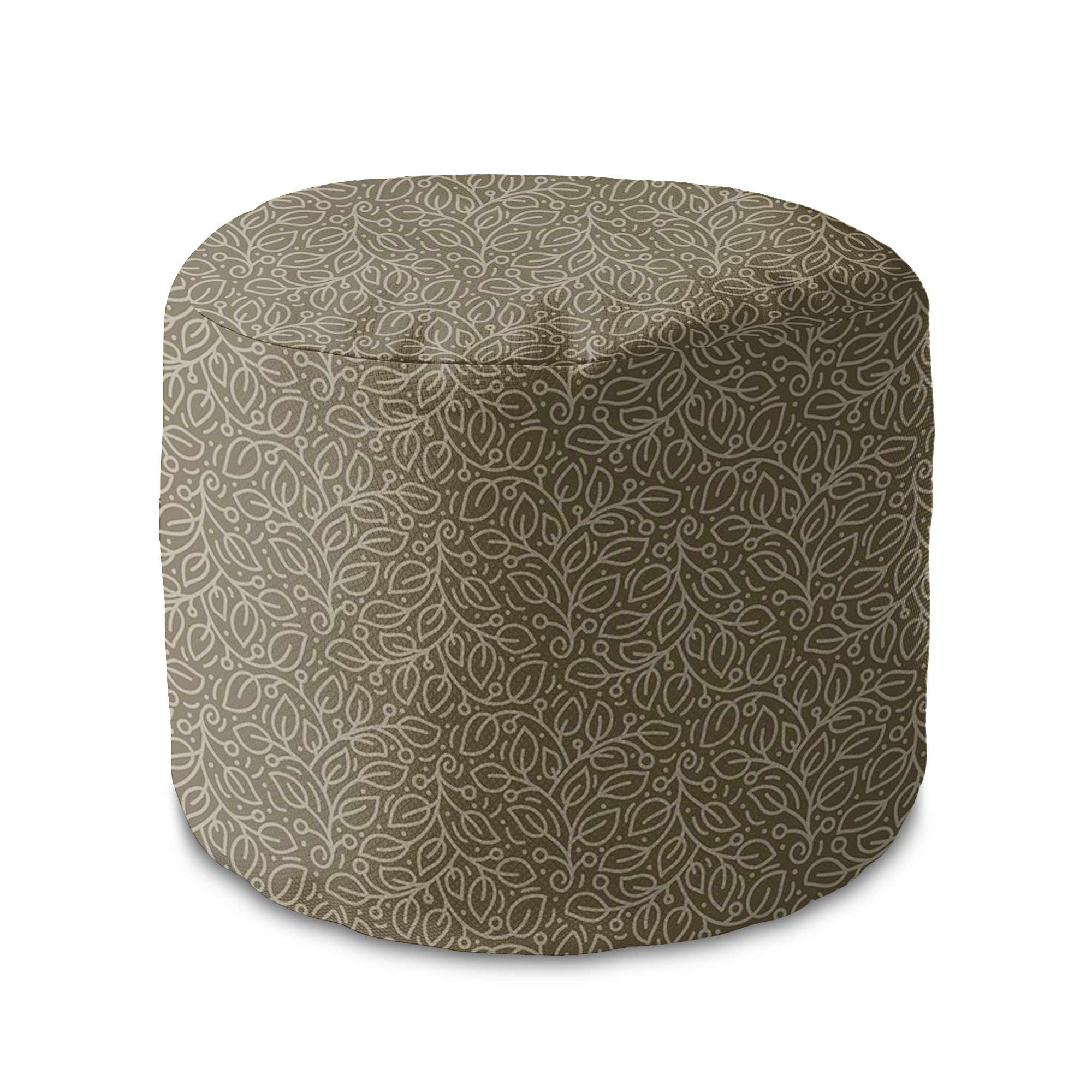 Runder Hocker Fußhocker More Leaves Beige