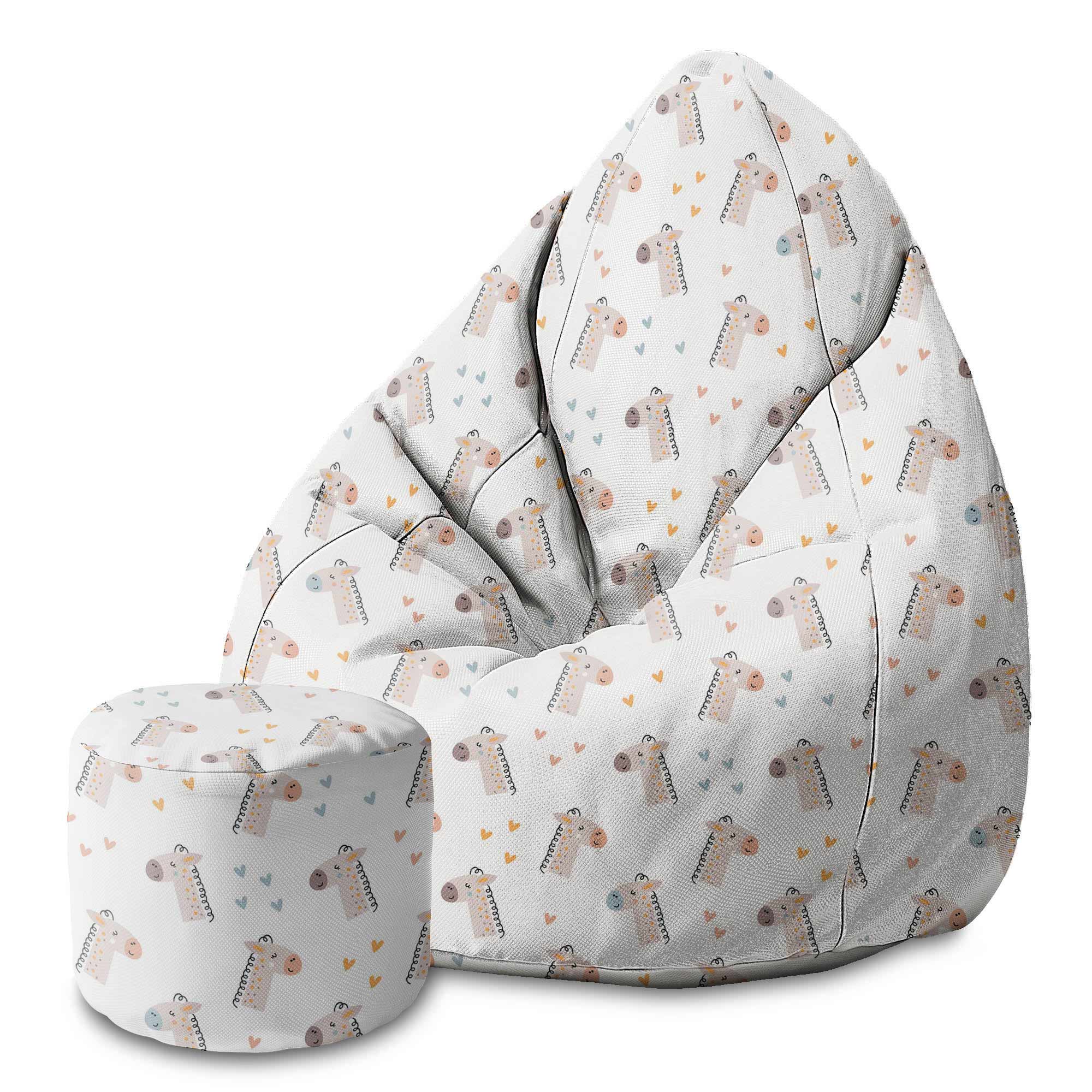 Runder Hocker Fußhocker Cute Giraffe