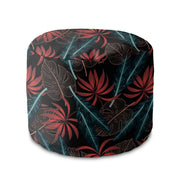 Runder Hocker Fußhocker Exotic Leaves on Dark