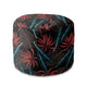 Runder Hocker Fußhocker Exotic Leaves on Dark-Velvet