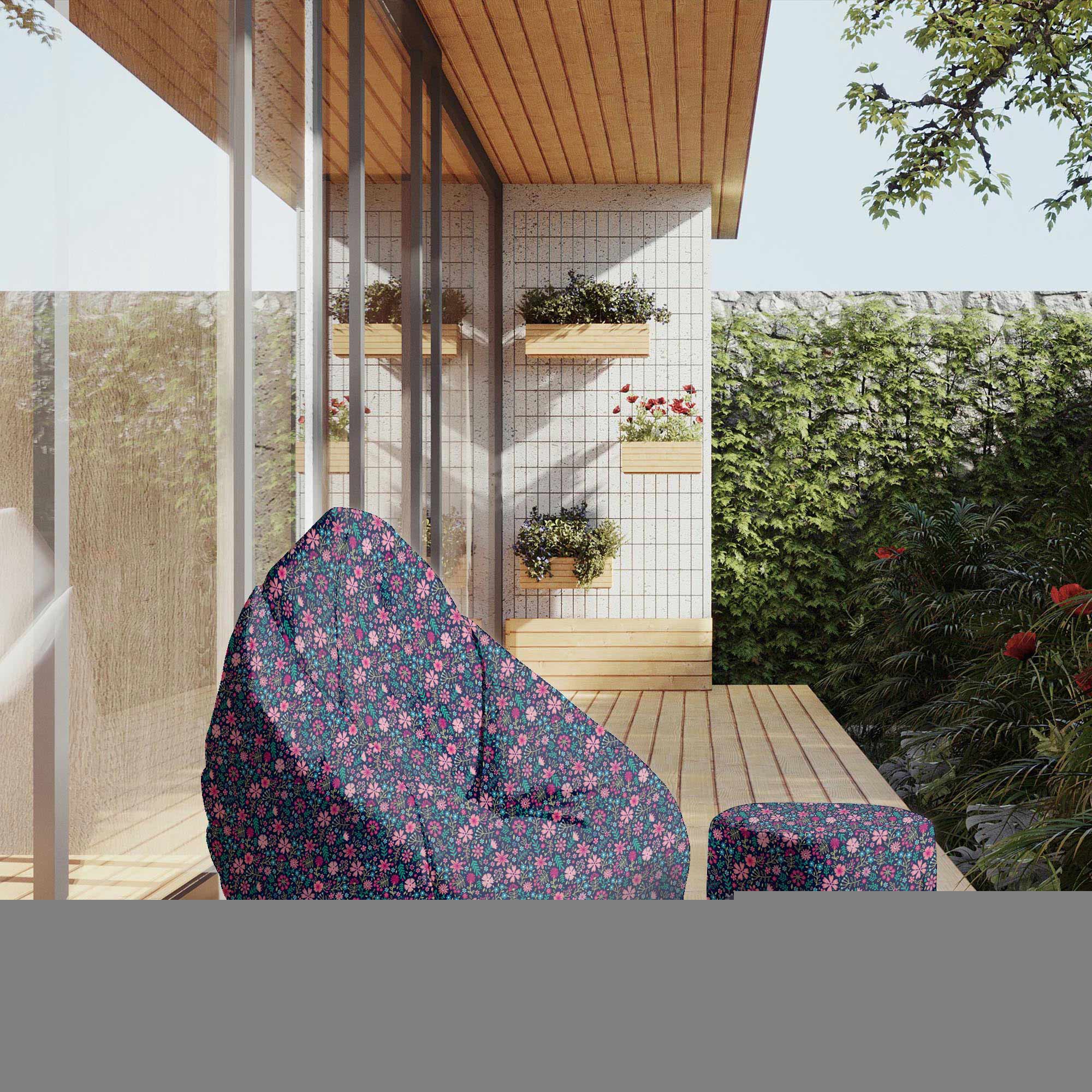 Runder Hocker Fußhocker Pink Meadow
