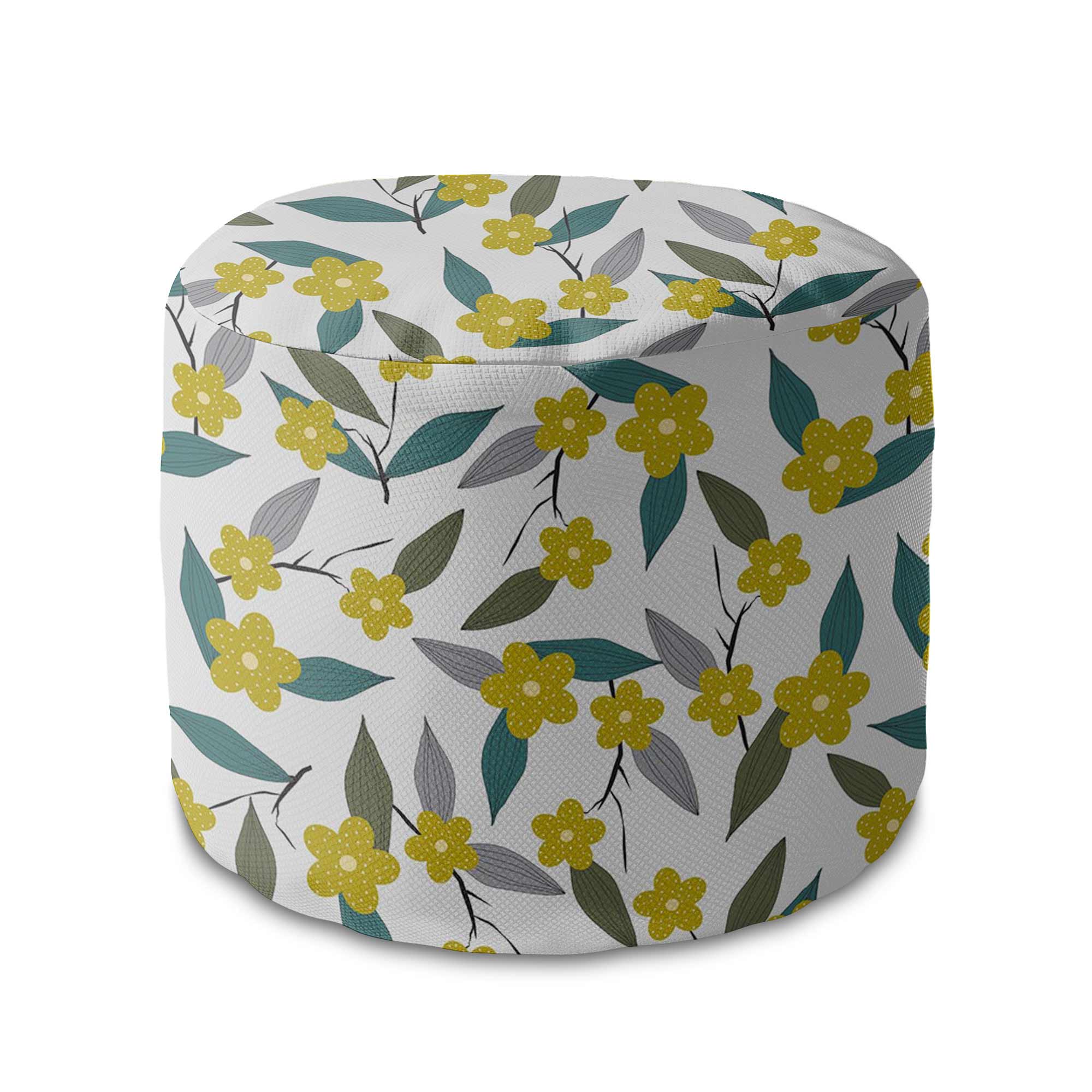 Runder Hocker Fußstütze Lemon Flowers