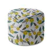 Runder Hocker Fußstütze Lemon Flowers-Velvet