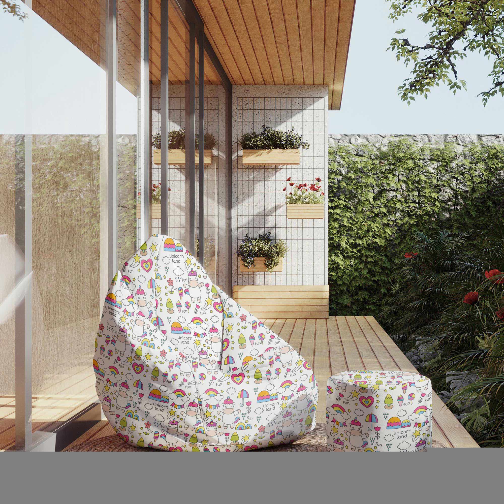 Runder Hocker Fußstütze Unicorn Land