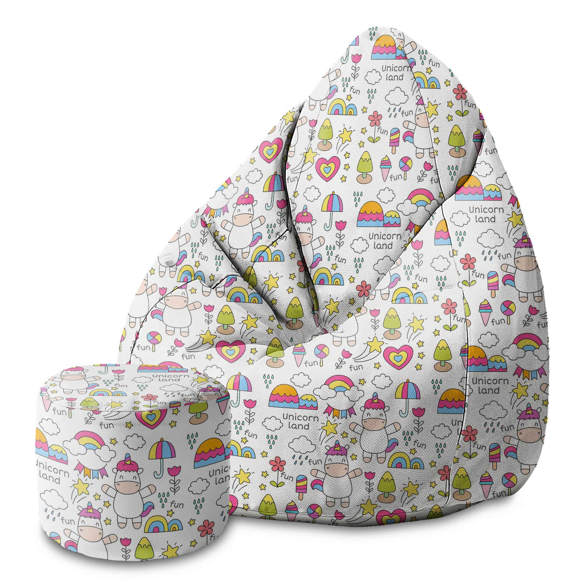 Runder Hocker Fußstütze Unicorn Land