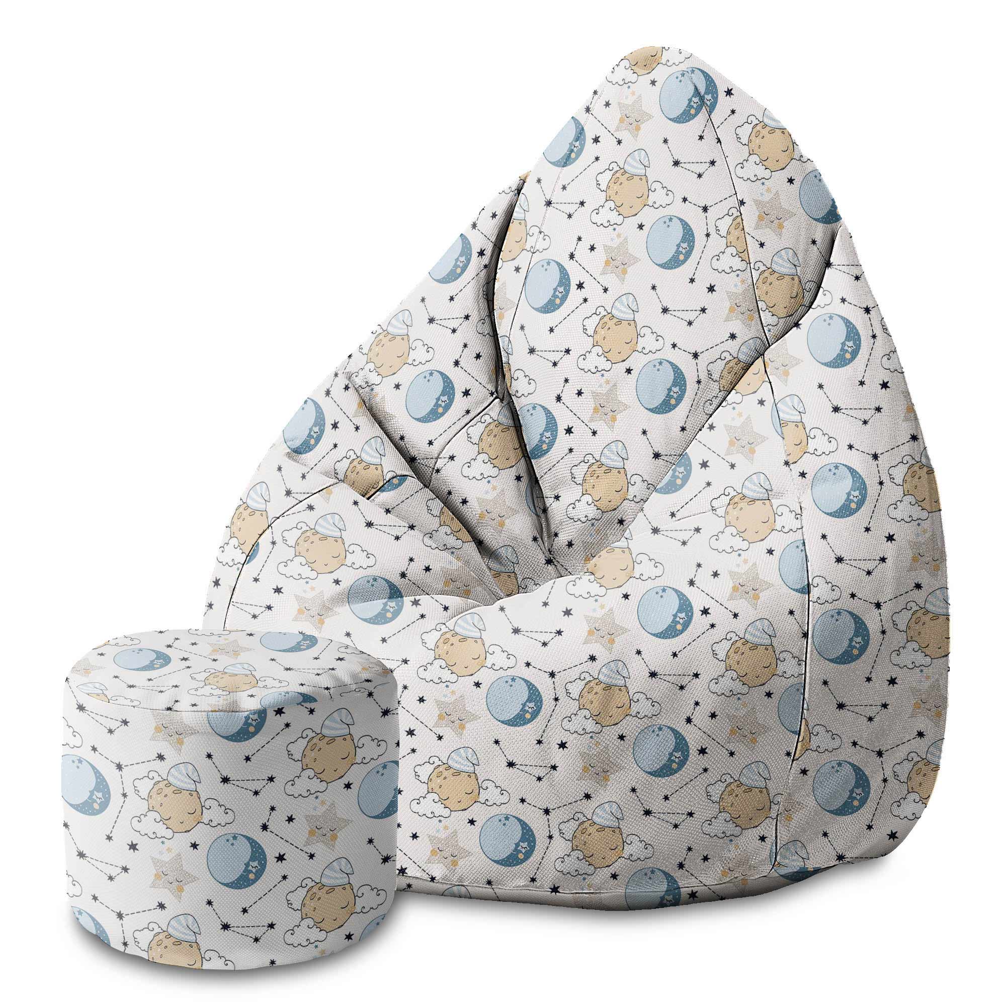 Runder Hocker Fußstütze Sleeping Moon-Velvet