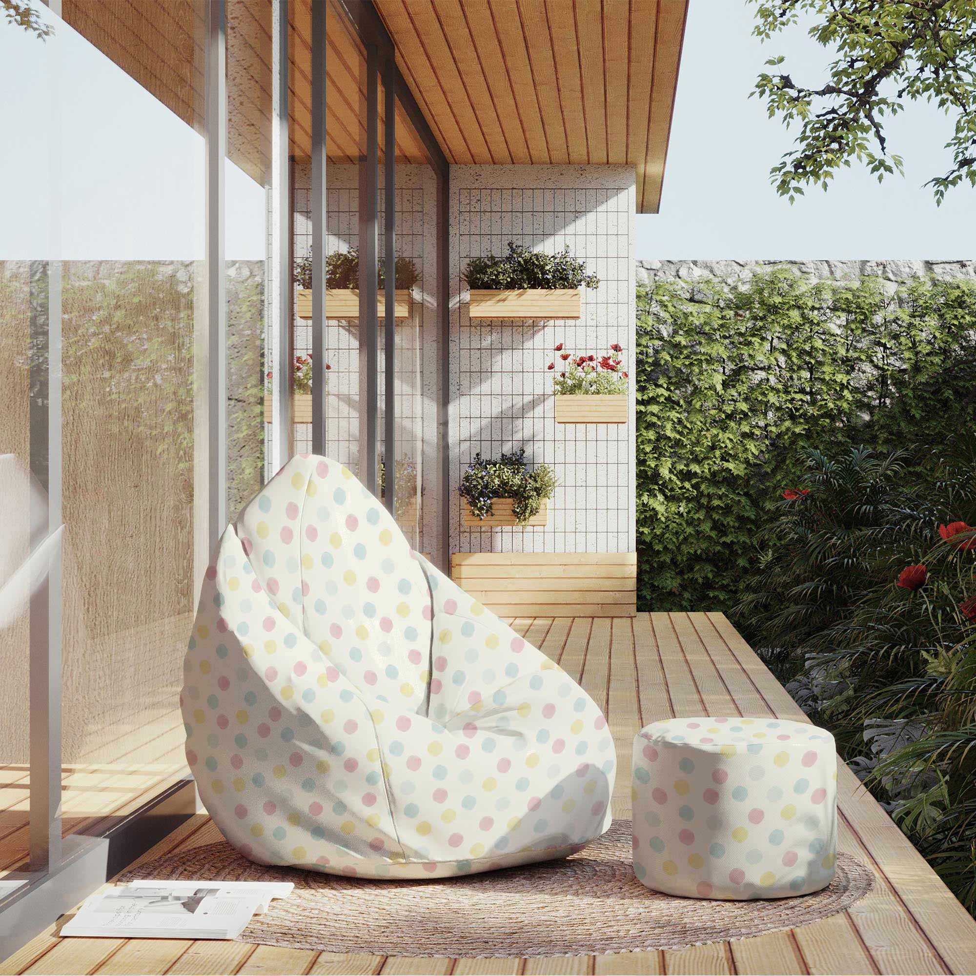 Runder Hocker Fußstütze Pastel Spots