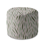 Runder Hocker Fußstütze Green Leaves Pattern-Velvet