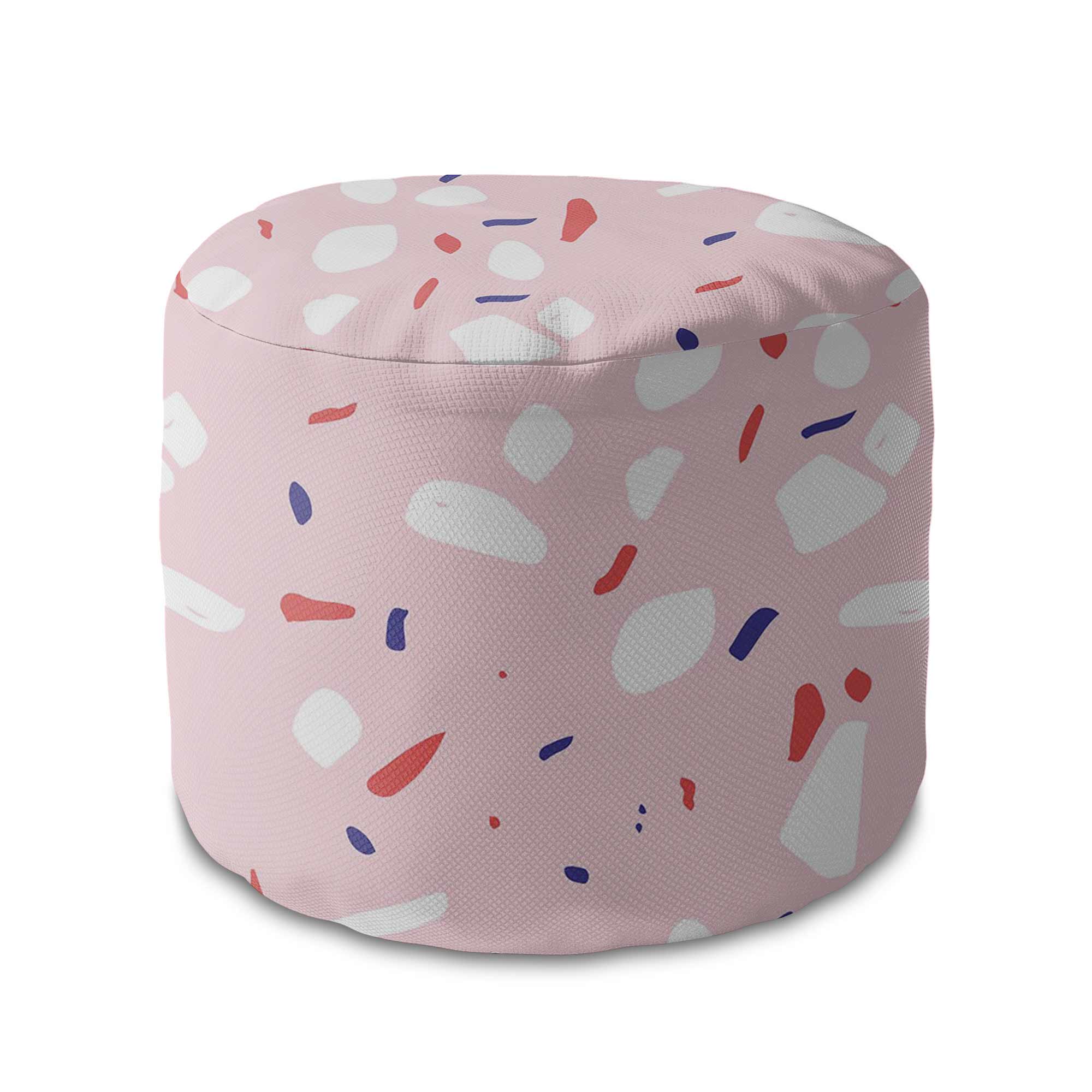 Runder Hocker Fußstütze Pink Abstract