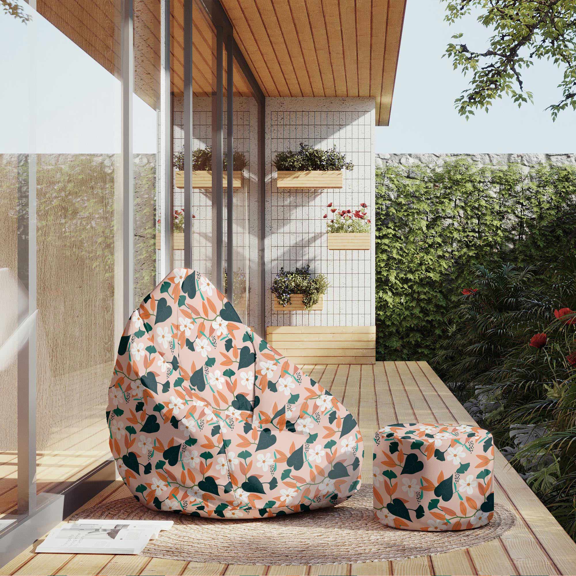 Runder Hocker Fußstütze Abstract Spring-Velvet
