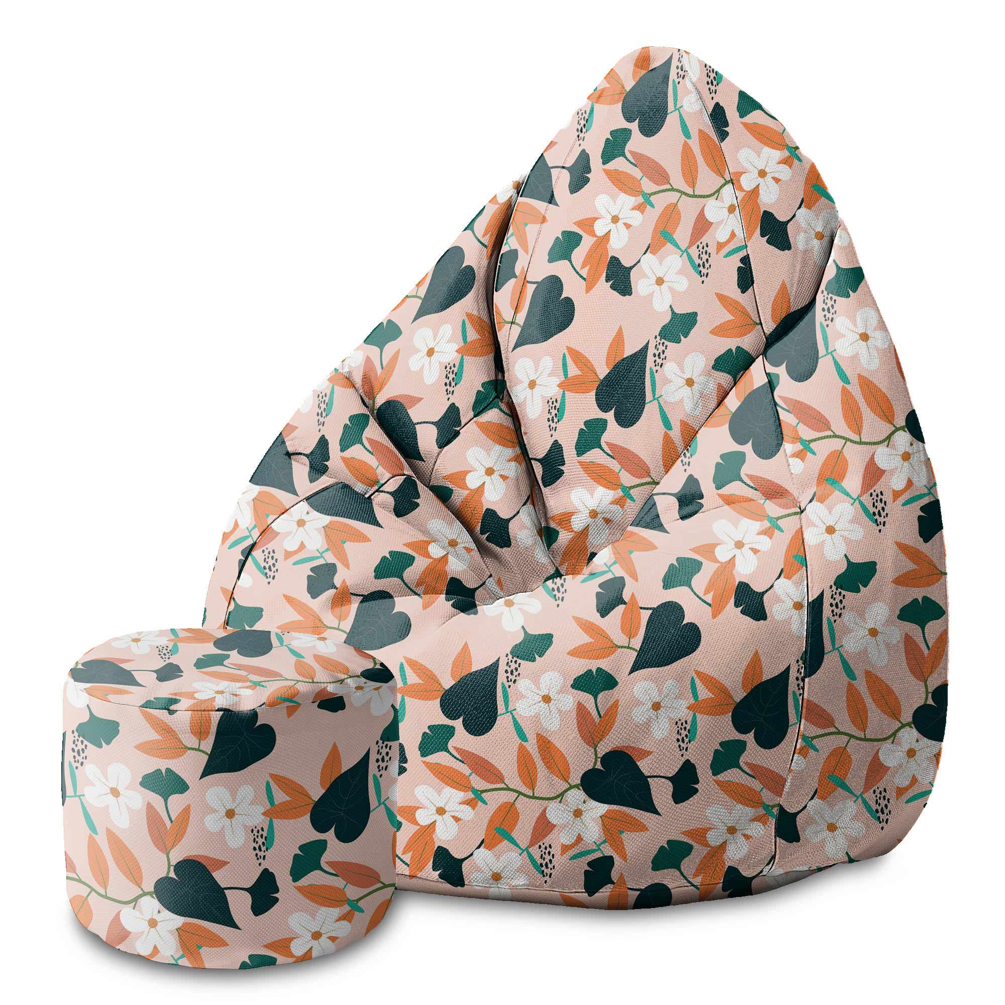 Runder Hocker Fußstütze Abstract Spring-Velvet