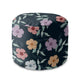 Runder Hocker Fußstütze Simple Flowers on Navy-Oxford