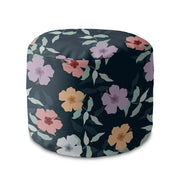 Runder Hocker Fußstütze Simple Flowers on Navy