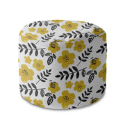 Runder Hocker Fußstütze Painted Yellow Flowers-Oxford