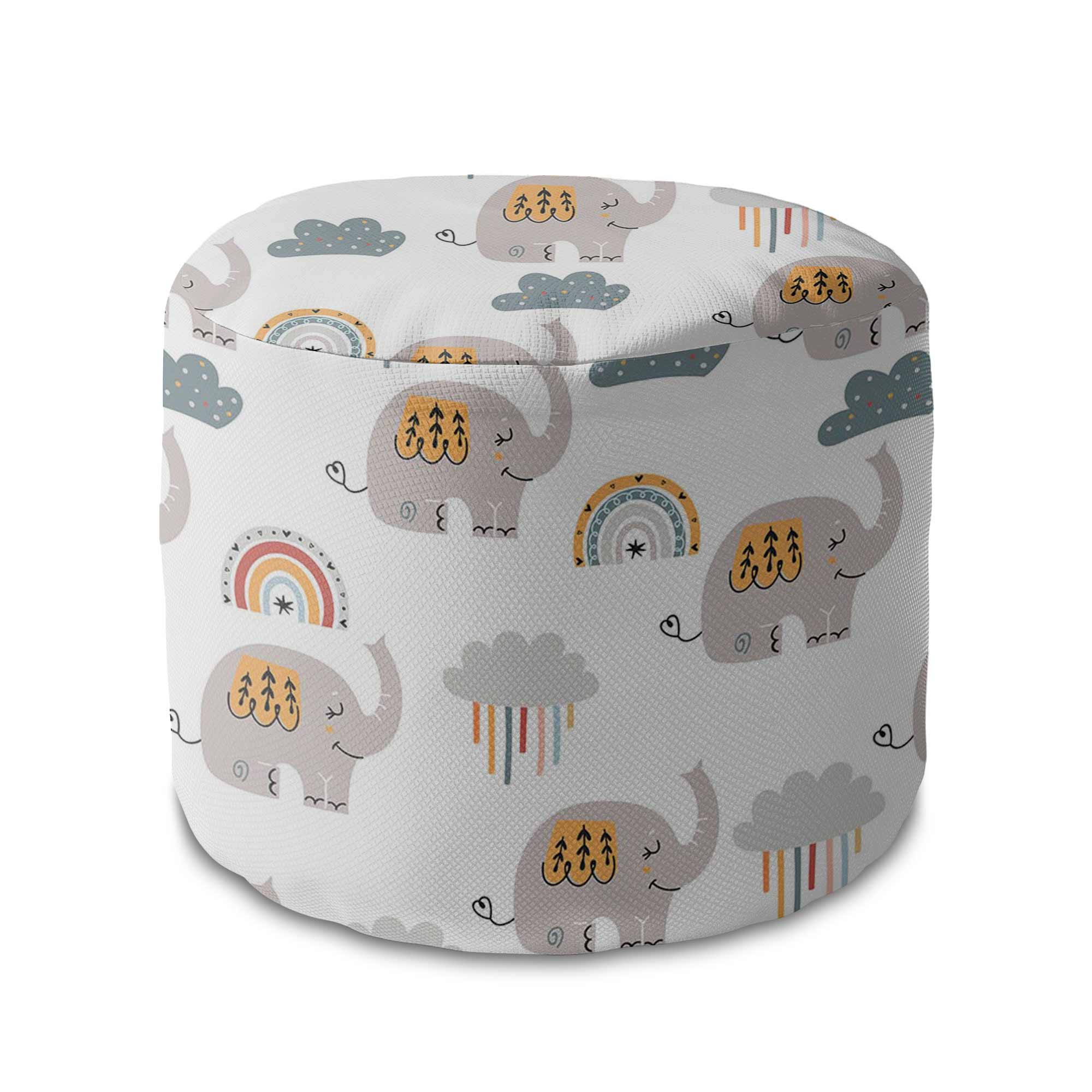 Runder Hocker Fußstütze Grey Elephant