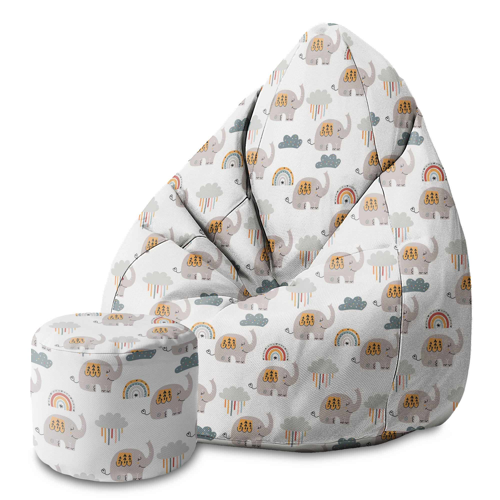Runder Hocker Fußstütze Grey Elephant-Oxford