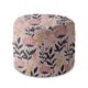 Runder Hocker Fußstütze Pink and Navy Flowers-Samt