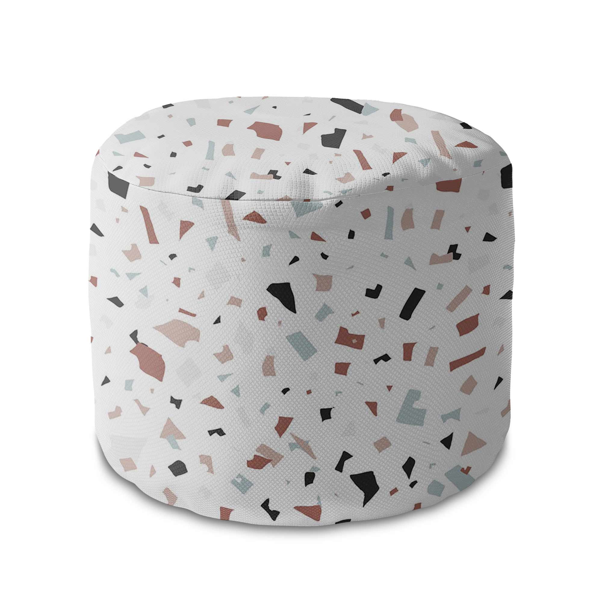 Runder Hocker Fußstütze Brauner Terrazzo