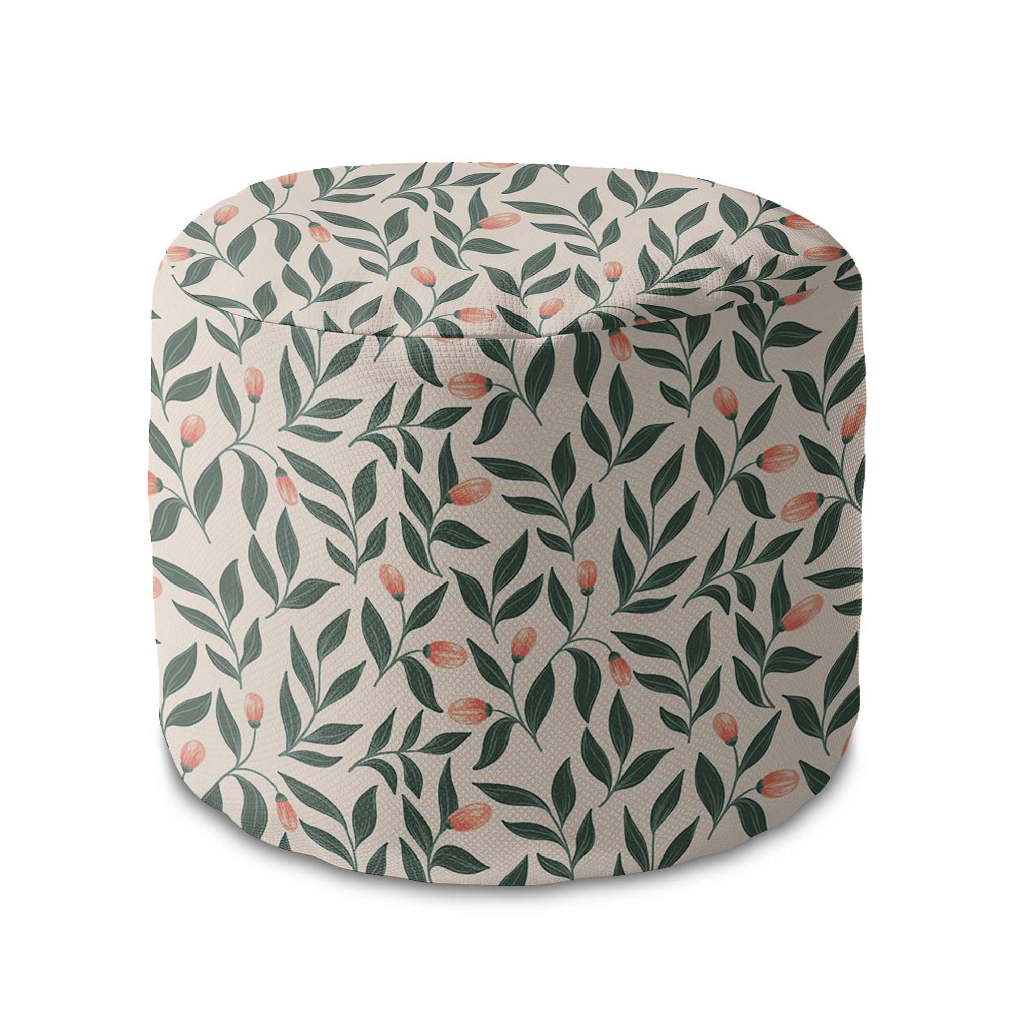Runder Hocker Fußstütze Pink Berries Pattern