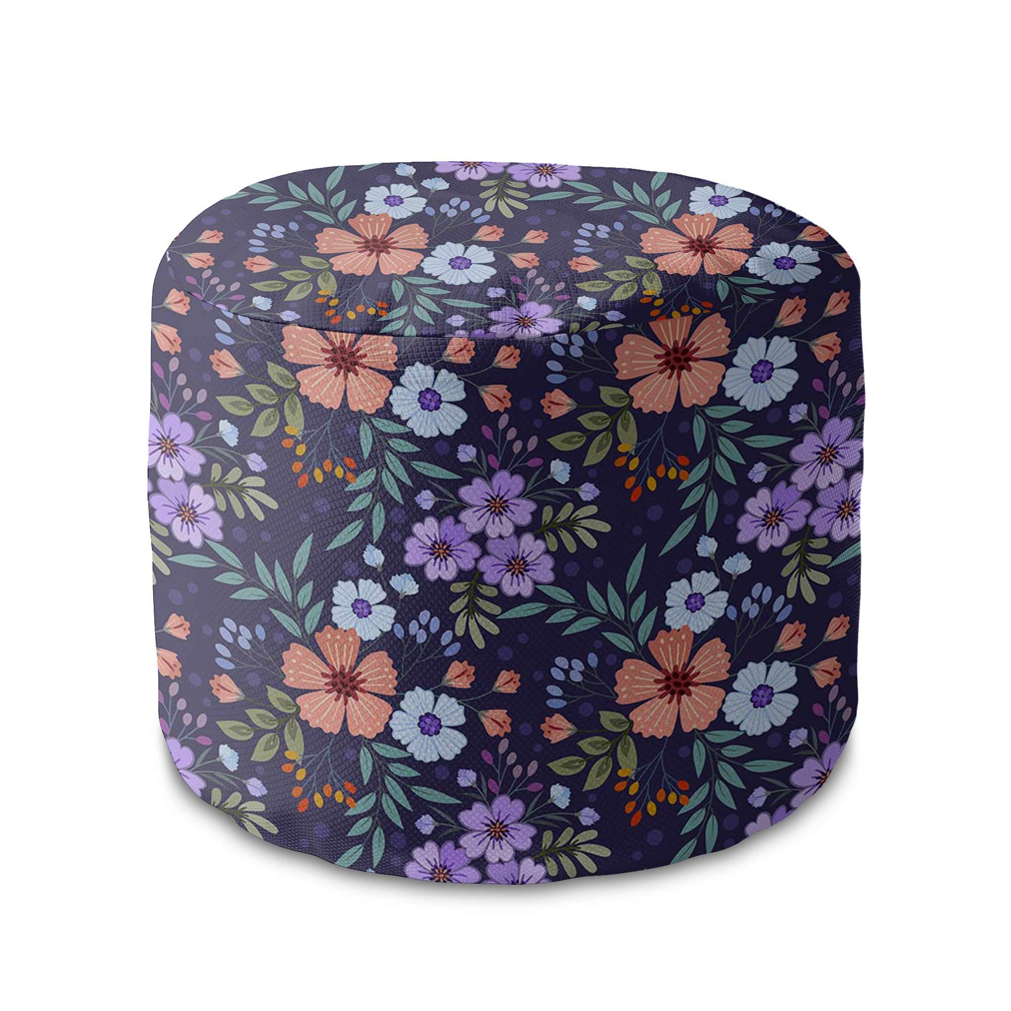 Runder Hocker Fußstütze Botanical Pattern