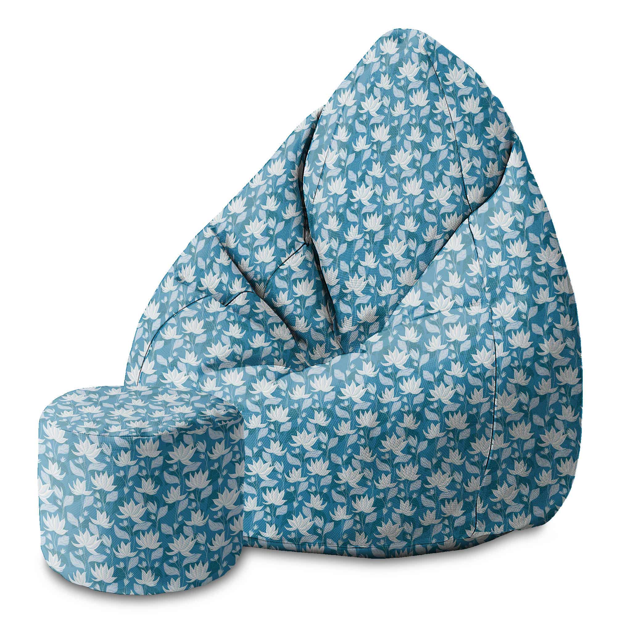 Runder Hocker Fußstütze Blue Water Lily